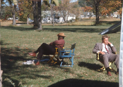 Actor Felix Nelson (Jack Winger), left, and Don Dubbins (Harley Davis), right, seated.