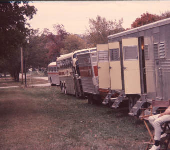 Production trailers for the filming of The Learning Tree.