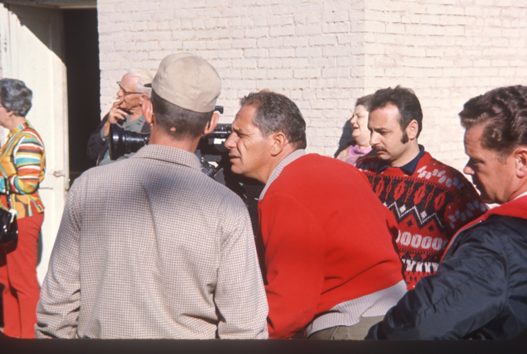 Production crew filming a scene.