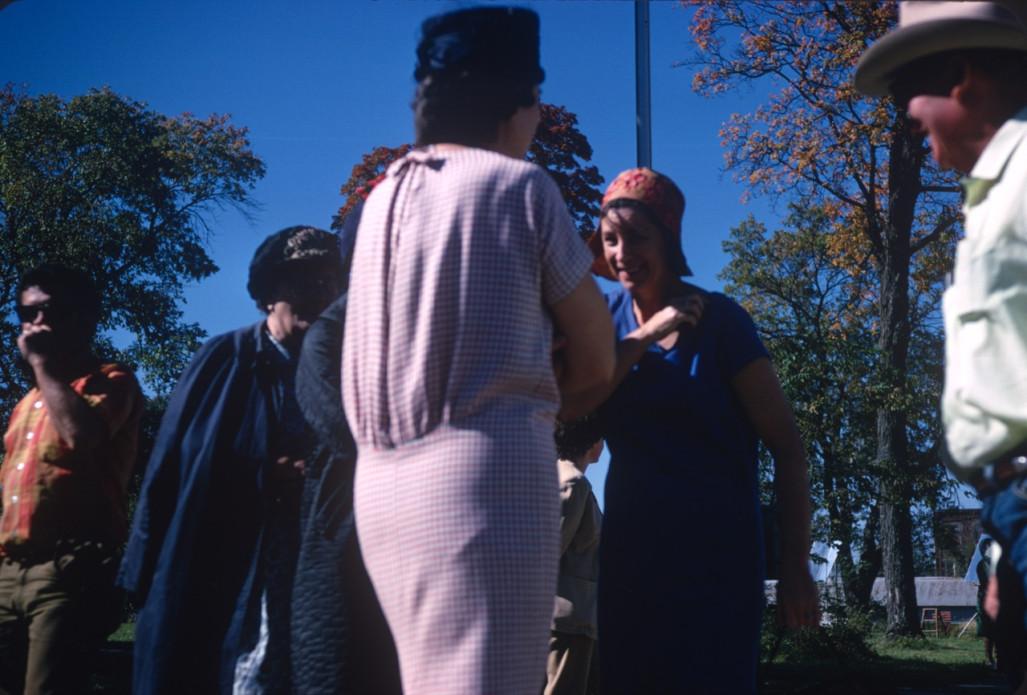 Actresses mingling at the filming location of The Learning Tree.